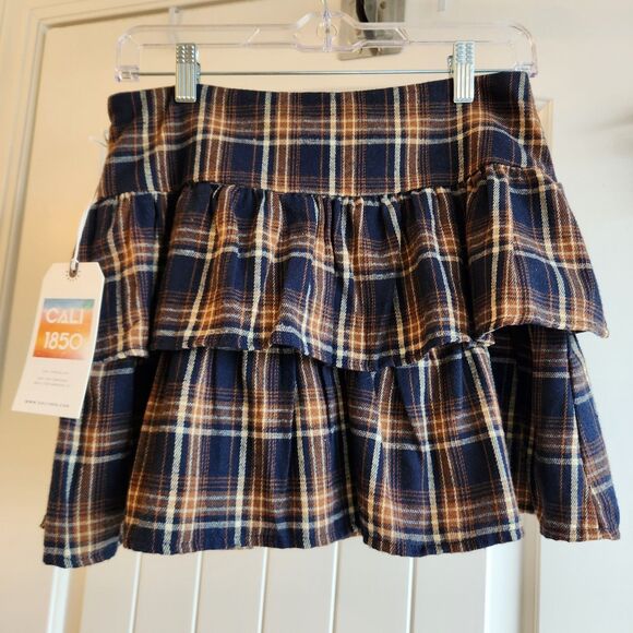 Vintage Y2K Plaid Pleated Miniskirt Cali 1850 NWT School Girl Skater Grunge M - Picture 1 of 5